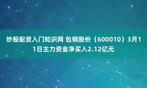 炒股配资入门知识网 包钢股份(600010)3月11日主力资金净买入2.12亿元