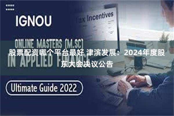 股票配资哪个平台最好 津滨发展:2024年度股东大会决议公告