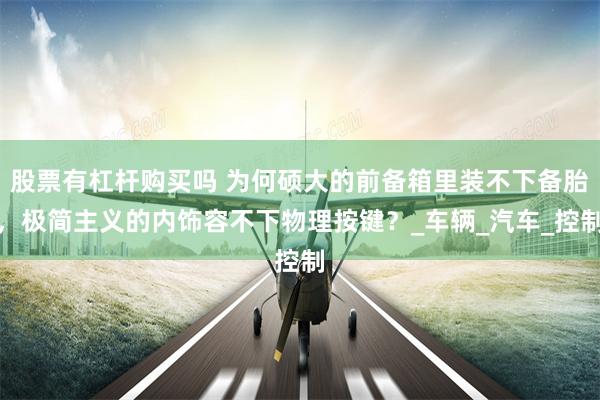 股票有杠杆购买吗 为何硕大的前备箱里装不下备胎,极简主义的内饰容不下物理按键?_车辆_汽车_控制